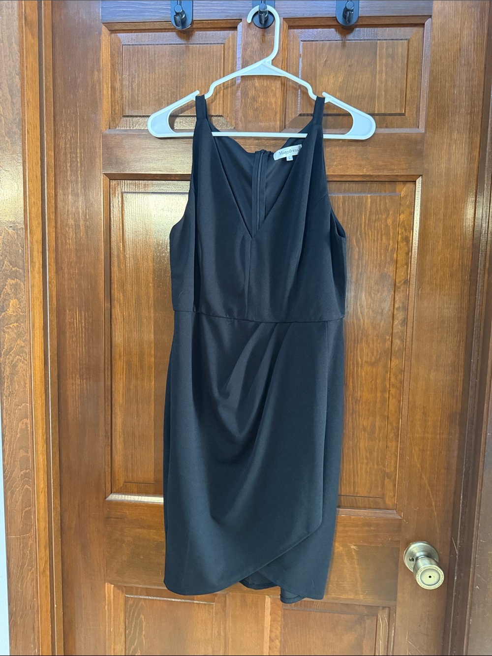Midnight Black V-Neck Midi Dress by Twentyfourseven